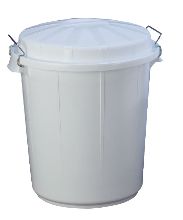 Cubo de plástico con tapa, 27 litros - Haléco