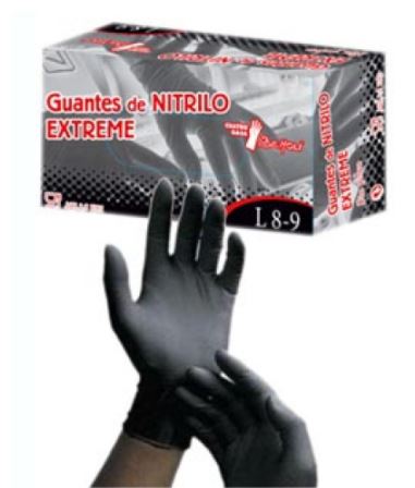 100 Guantes nitrilo negro s/p EXTREME
